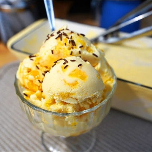 Înghețată de piersici cremoasă și delicioasă