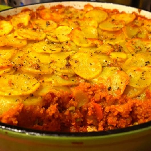 Mâncărică de legume, cous cous și cartofi (de post)